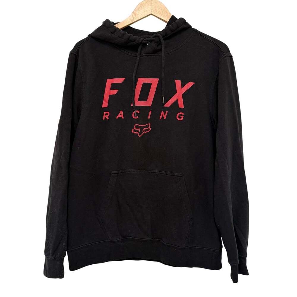 Fox Racing Y2K Black Spell Out Hoodie Sz M